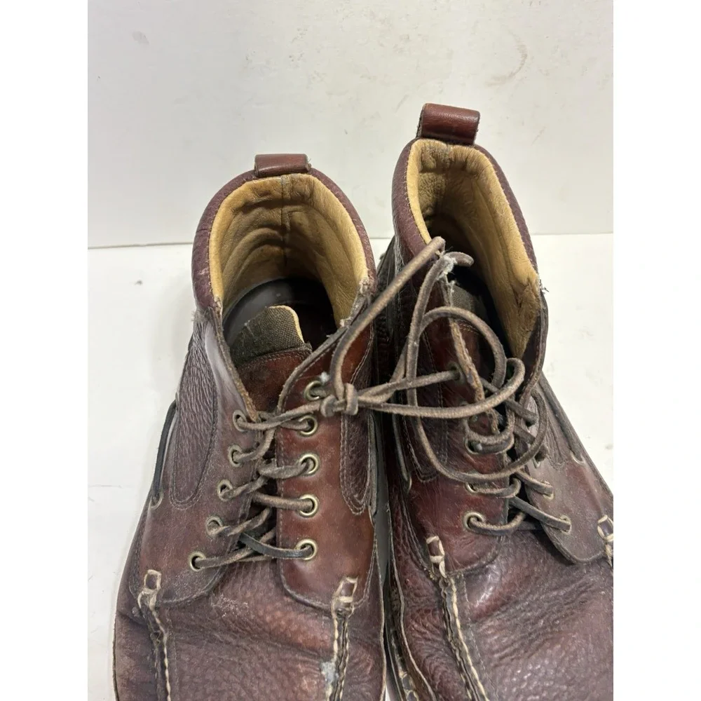 L.L. Bean Allagash Chukka Boots Mens 12 EE Hand Sewn Bison Brown Lace Up Leather